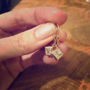 14k gold cubic zirconia drop earrings